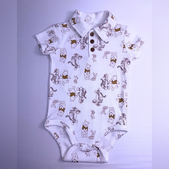 Disney Baby 3/6M Winnie-the-Pooh & Friends Polo Style Short Sleeve Romper - Picture 1 of 2